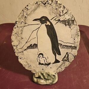 Penguin Stone Art Decor
